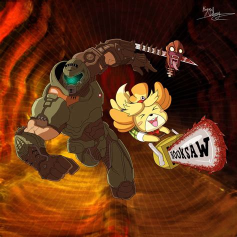 DoomGuy x Issabelle FanArt 2500x2500 by MomoDavinci on DeviantArt