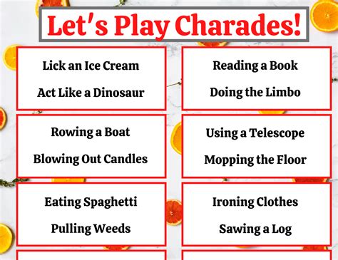 Charades Printable