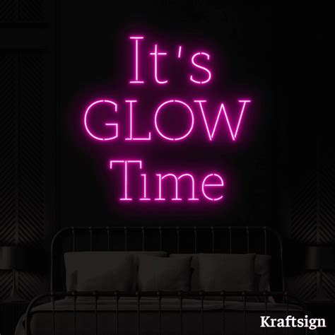 Craftnamesign It's Glow Time Neon Sign, Bedroom Wall Art, Quotes LED Sign - Walmart.com