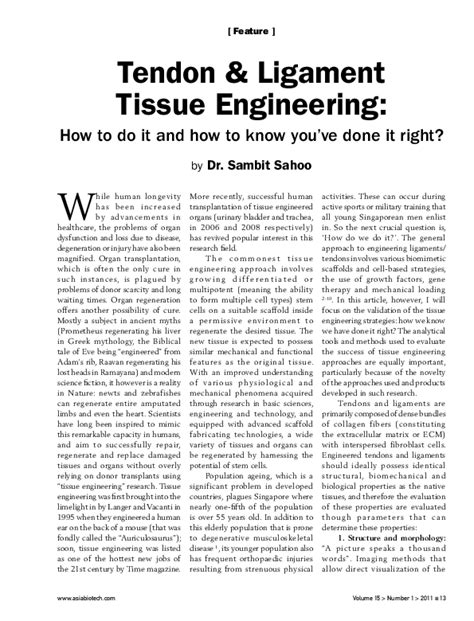 (PDF) Tendon & Ligament Tissue Engineering: How to do it and how to know you’ve done it right ...