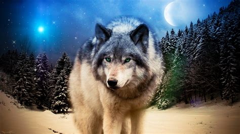 wolf, Animals, Wildlife, Adobe Photoshop Wallpapers HD / Desktop and Mobile Backgrounds