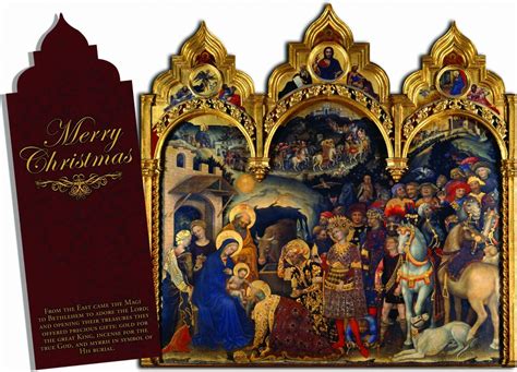 Ornate Nativity Scene Tri-fold Christmas Cards