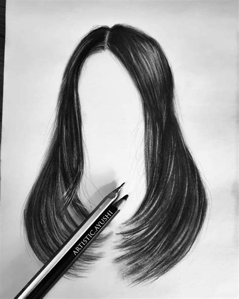 Realistic long straight hairs drawing | Long straight hair, Straight ...