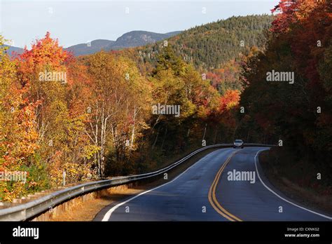 Fall foliage on the Kancamagus Highway through the White Mountain National Forest, New Hampshire ...