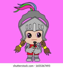 Vektor Stok Emoji Medieval Girl Knight Shining Armor (Tanpa Royalti) 1655367493 | Shutterstock