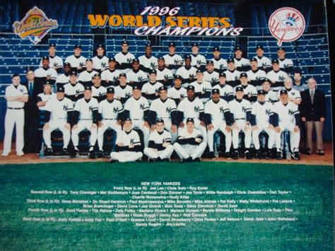 Yankees 1996 World Series Champions Team Photo: