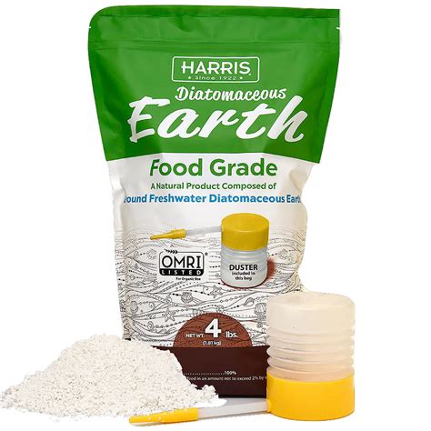 Buy HARRIS Diatomaceous Earth Food Grade, 4lb with Powder Duster Included in The Bag Online at ...