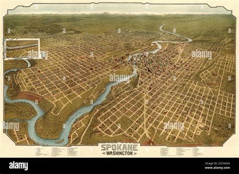 Map Of Spokane 1905 Stock Photo - Alamy