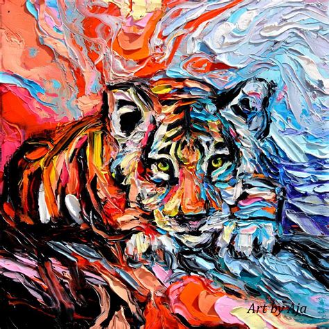 Tiger Art abstract CANVAS print animal wall decor big cat Call | Etsy