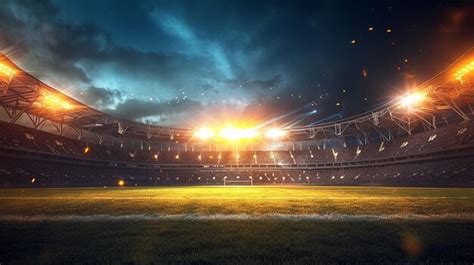 Premium Photo | Stadium at Night An Imaginary Stadium Modeled