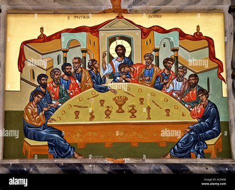 The Last Supper Mystic Supper Jesus Christ and 12 Apostles illustration ...