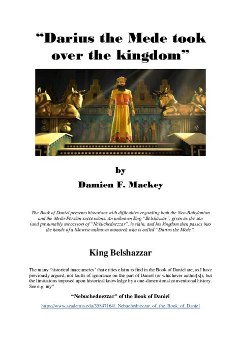 (DOC) "Darius the Mede took over the kingdom" | Damien Mackey ...