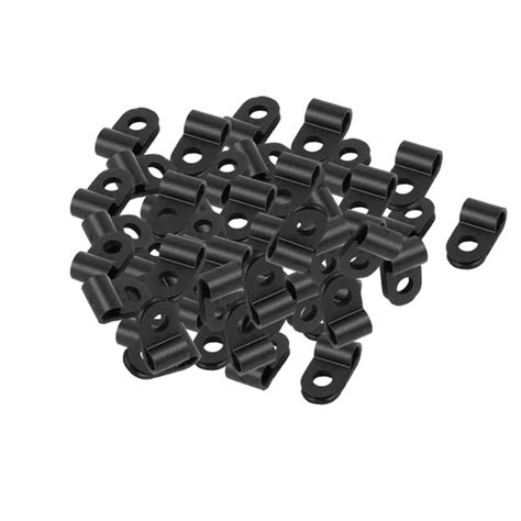 UXCELL 50Pcs Black Plastic R Type Cable Clip Clamp for 4.7mm Dia Wire Hose Tube 19 x 10 x 7mm-in ...