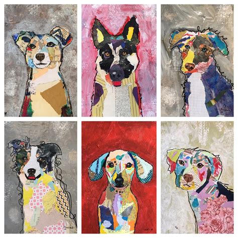 Art Room Britt: Michel Keck Collage Dogs | Collage art projects, Dog art projects, Art lessons