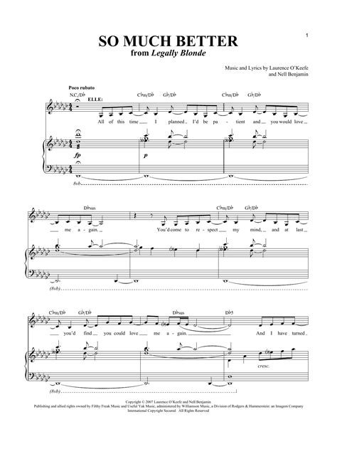 So Much Better (from Legally Blonde) sheet music by Laurence O'Keefe (Piano & Vocal – 156408)