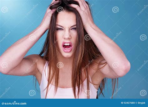 Young Woman Throwing a Temper Tantrum Stock Photo - Image of haired, happy: 52427680