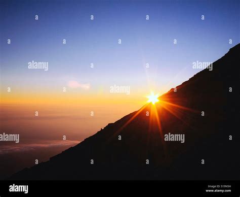 Sunrise at Semeru Mountain Stock Photo - Alamy