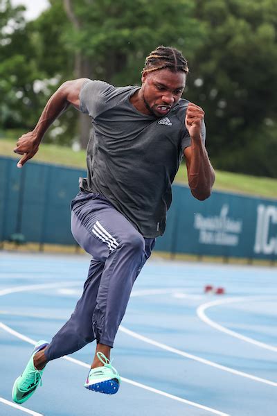 In the Mixed Zones, with Noah Lyles, at at the NYC Grand Prix, June 23, 2023 ( Pre event Zone ...