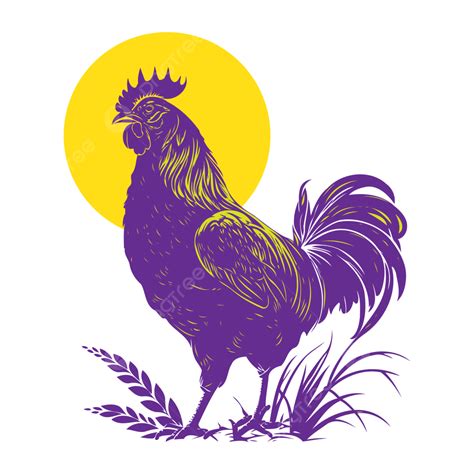 Hand Drawn Rooster Chicken Silhouette Logo Vector, Chicken Logo, Rooster Logo, Rooster Mascot ...