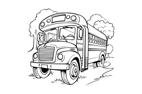 School Bus Coloring Page for Kids Graphic by MyCreativeLife · Creative ...