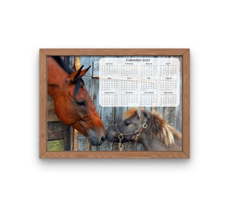 Horse & Pony Yearly Calendar 2023 Printable, Yearly Calendar, New Years Calendar, Yearly Wall ...