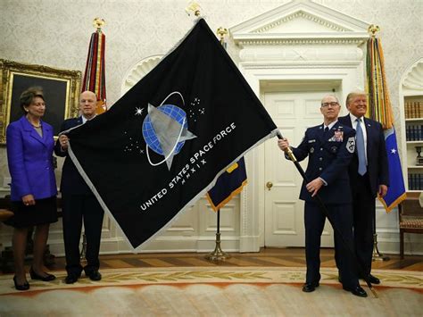 Donald Trump Unveils Space Force Flag at the White House