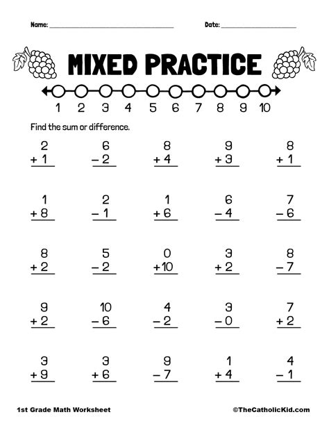 Addition & Subtraction Practice - TheCatholicKid.com