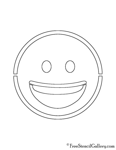 Emoji - Smiling Stencil | Free Stencil Gallery