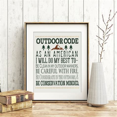 Boy Scout Outdoor Code Poster - Etsy