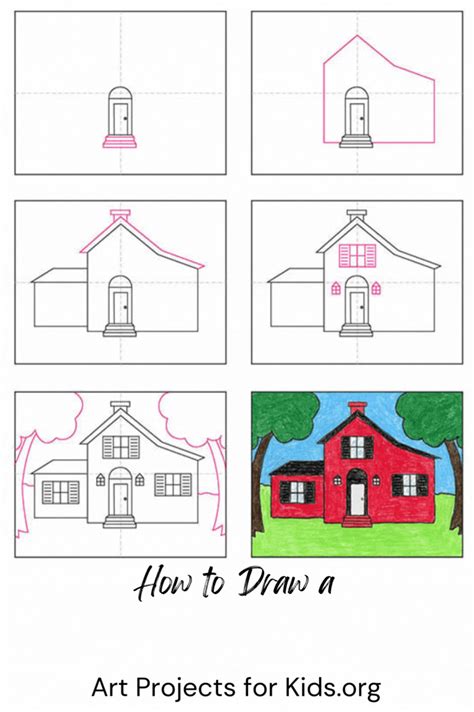 Learn how to draw a Country House with an easy step by step tutorial ...