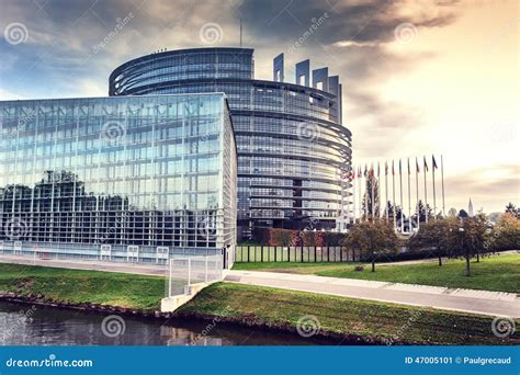 European Parliament Building. Strasbourg, France Stock Photo - Image ...