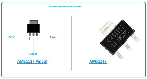 AMS1117 LDO Regulator Pinout, Datasheet, Features - The Engineering Projects