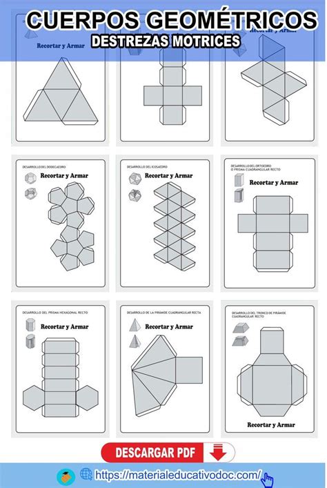 MOLDES CUERPOS GEOMÉTRICOS | Figuras geometricas para recortar ...