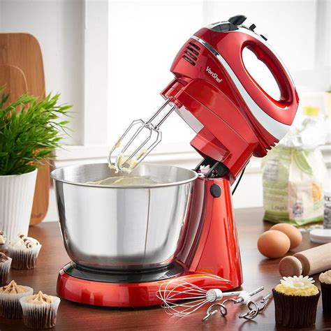 Red Hand & Stand Mixer | Baking mixer, Mixer, Hand held blender