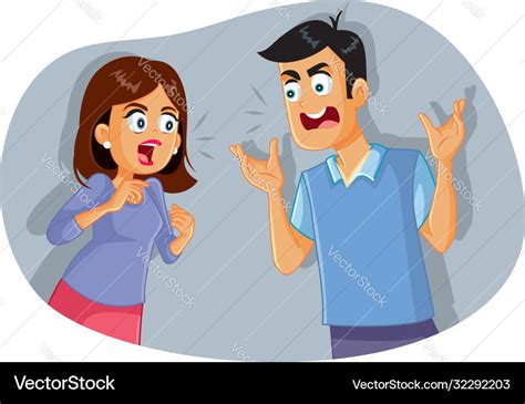 Couple fighting and arguing cartoon Royalty Free Vector