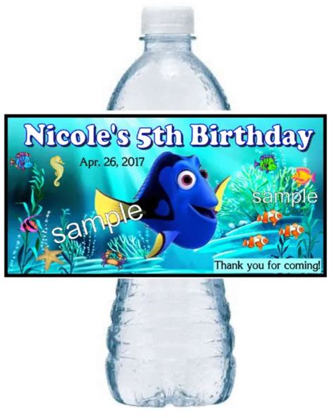 20 ~ Finding Nemo Dory Birthday Party Favors Water Bottle Labels $9.99 - PicClick