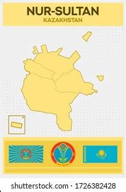 Minimalistic Map Nursultan Kazakhstan Stock Vector (Royalty Free ...