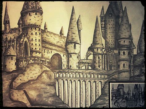 Hogwarts Castle Drawing by HazwadHD on DeviantArt