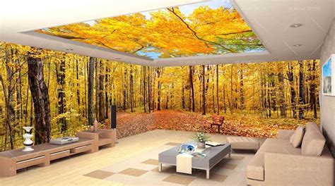 3D Theme Autumn Jungle Scene Nature Mural 15492658 - Best Quality Customize Wallpaper Wallpaper ...