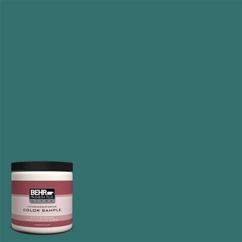 BEHR Premium Plus Ultra 8 oz. #500D-7 Caribbean Green Interior/Exterior ...