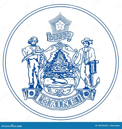 Maine State Seal stock illustration. Illustration of states - 130765342