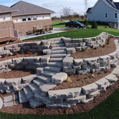 Backyard Hill Landscaping, Michigan Landscaping, Backyard Retaining Walls, Terraced Landscaping ...