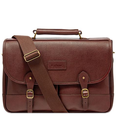 Barbour Leather Briefcase Dark Brown | END. (US)