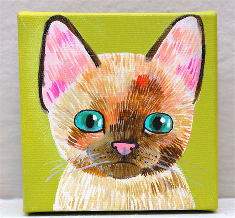 cat original painting on canvas