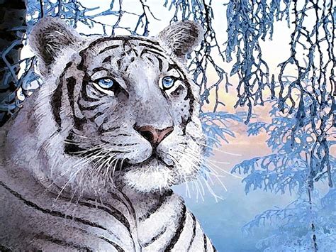 White Tiger Digital Art by Jacqueline Brodie Welan - Fine Art America