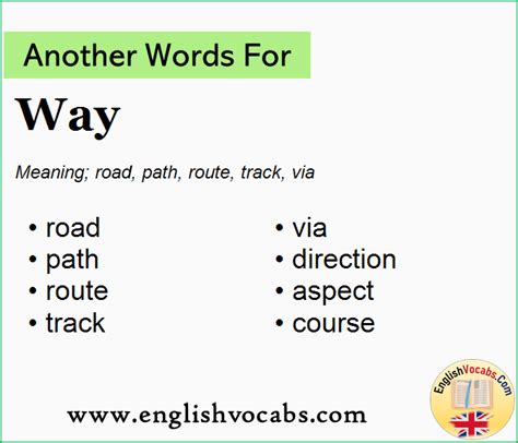 Another word for Way, What is another word Way - English Vocabs