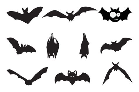 Set of spooky bat silhouettes 30714031 Vector Art at Vecteezy