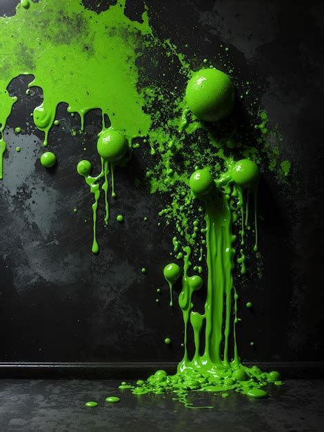 Premium AI Image | Green Slime Halloween Background Illustration