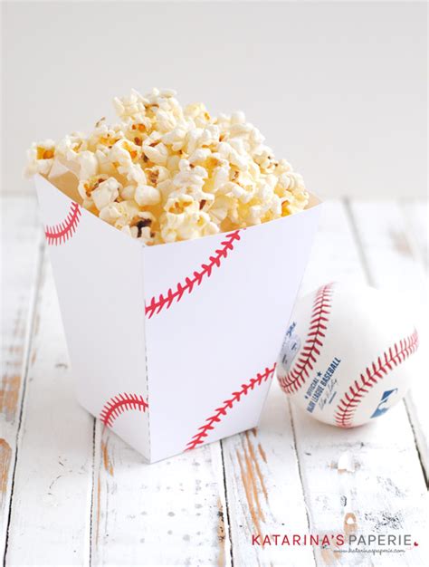 Free Printable Baseball Popcorn Box - ONE SIMPLE PARTY