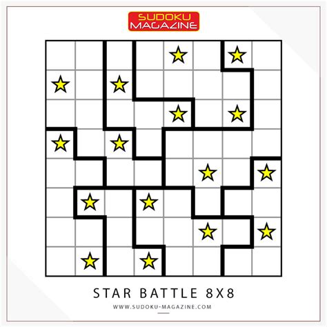 Free Daily Puzzle: Star Battle 8×8 (0004) – Sudoku Magazine